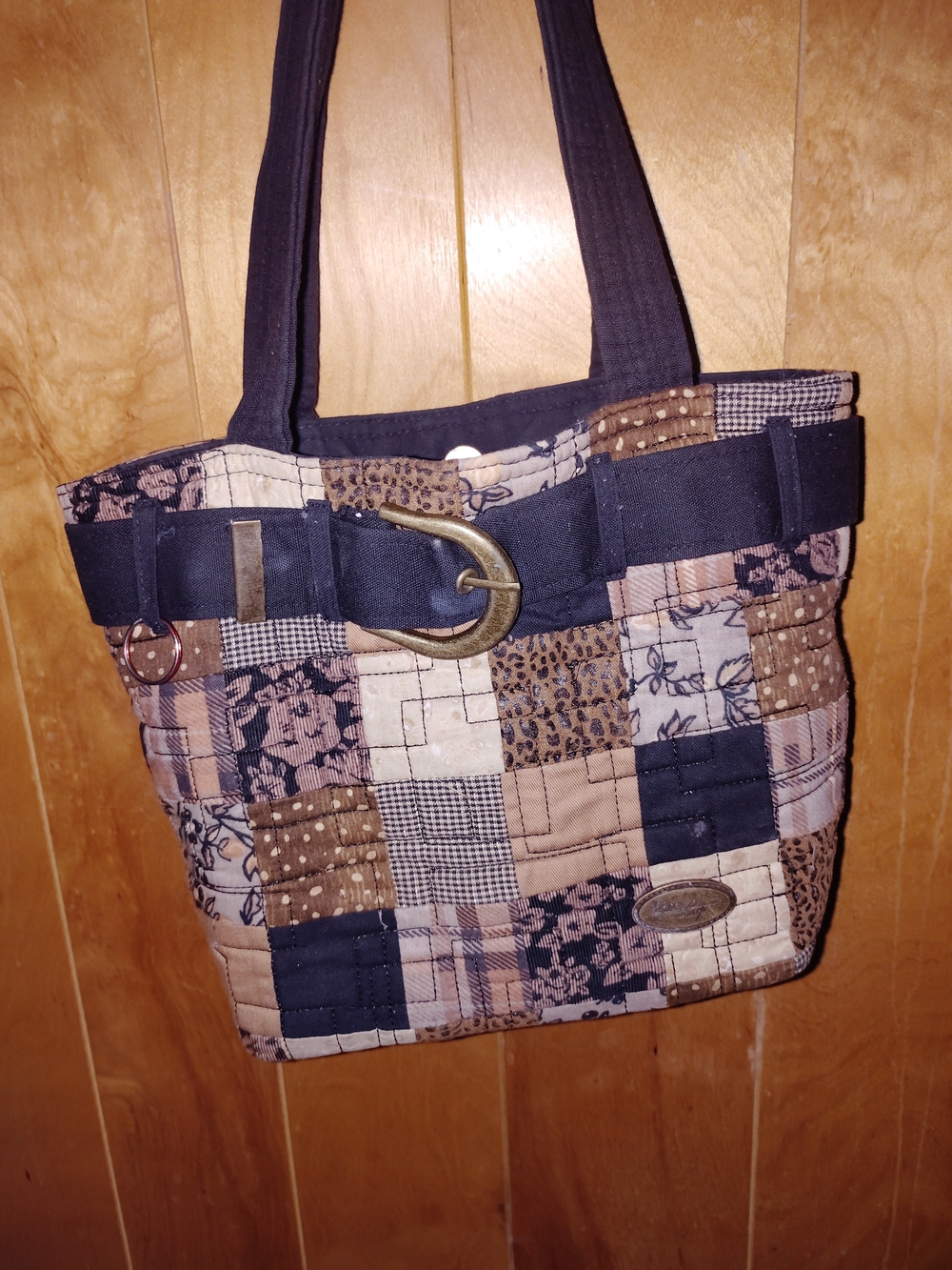 Donna Sharp Patchwork Tote in Black & Brown